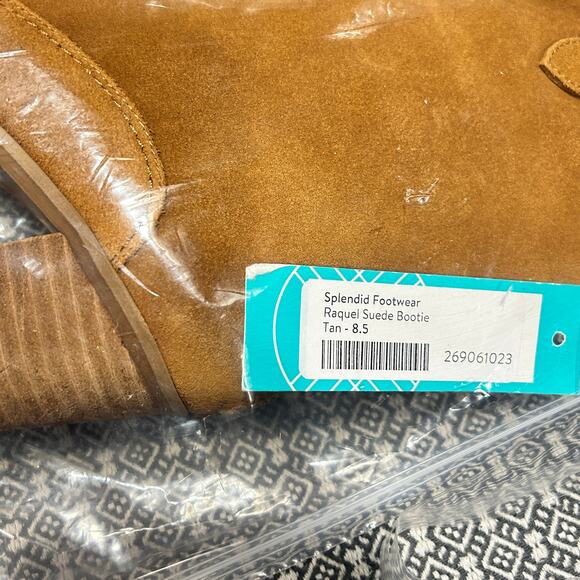 NWOT Splendid Raquel Suede Booties 8.5 Tan Toffee Western Ankle Women's Boots - Picture 11 of 11